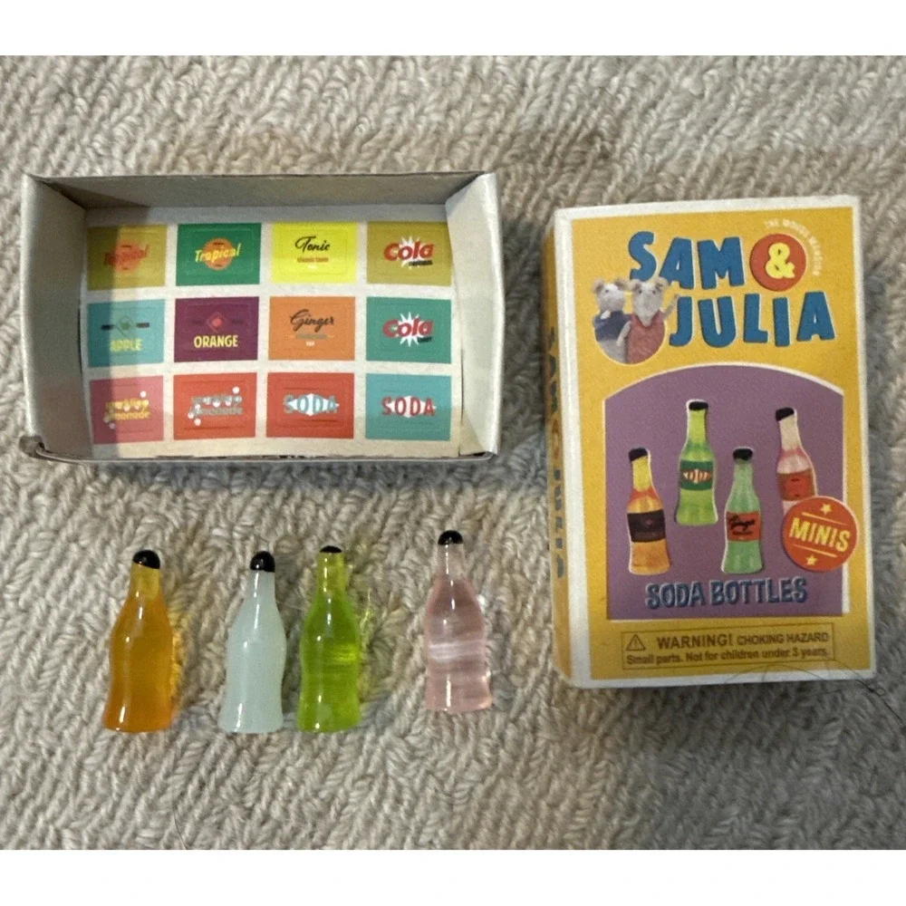 SAM & JULIA The Mouse Mansion Minis Soda Bottles & Sticker Sheet - Toy Collector